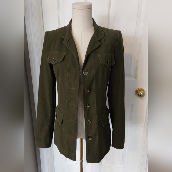 Vintage Le Chateau Army Green Military Inspired Coat - Sz XS - Picture 7 of 11